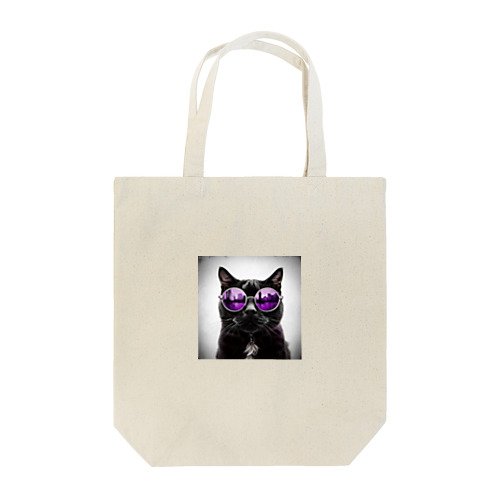 黒猫紫サングラス Tote Bag