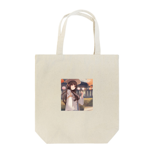 可愛らしいロングヘアの女性のグッズ Tote Bag