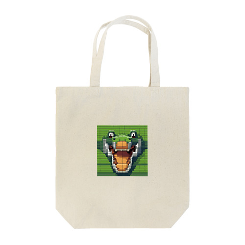 ピクセルで描かれたクールなワニ Tote Bag