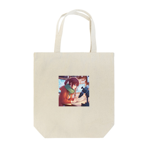 雪の結晶を研究する女性 Tote Bag