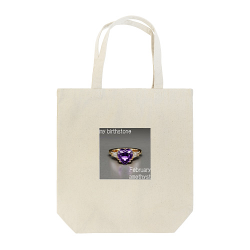 Birthstone/heart-shaped ring/February Tote Bag