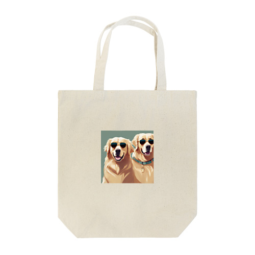 サングラスをかけているゴールデンレトリバー Tote Bag