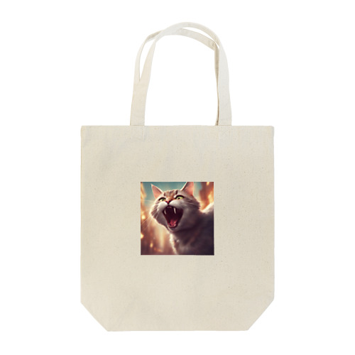 威嚇するねこ Tote Bag