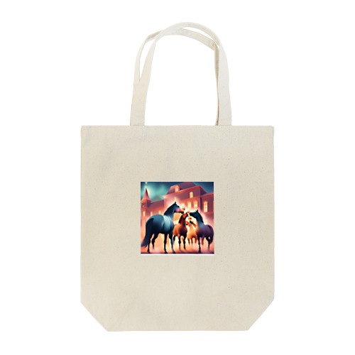 乾杯している馬たち Tote Bag