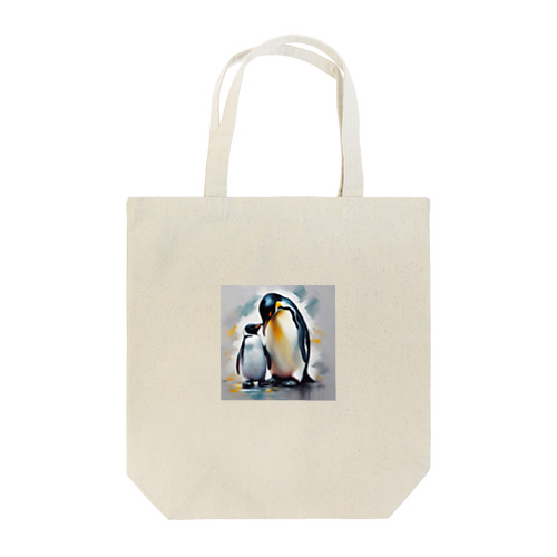 愛する家族と幸せに暮らすペンギン トートバッグ