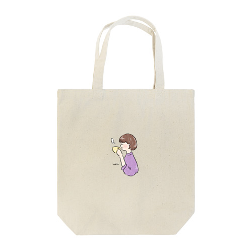 ほっとひと息つく女の子　紫芋 Tote Bag