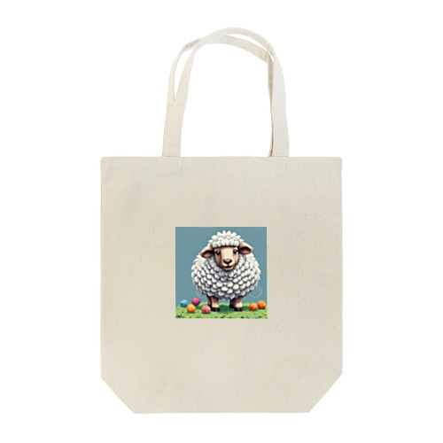 平和な草原で羊がひつじ年を楽しんでいます Tote Bag