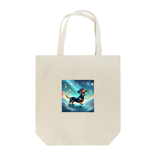 星空を散歩するミニチュアダックスフンド Tote Bag