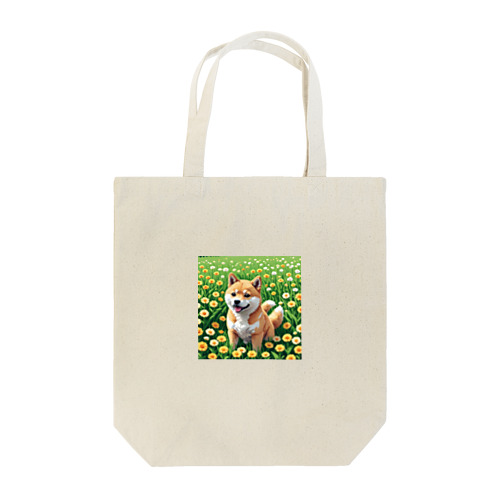 お花畑と柴犬 Tote Bag