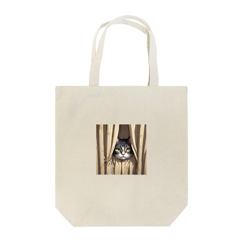 カーテンの隙間からのぞく可愛い猫ちゃん🐱✨ Tote Bag