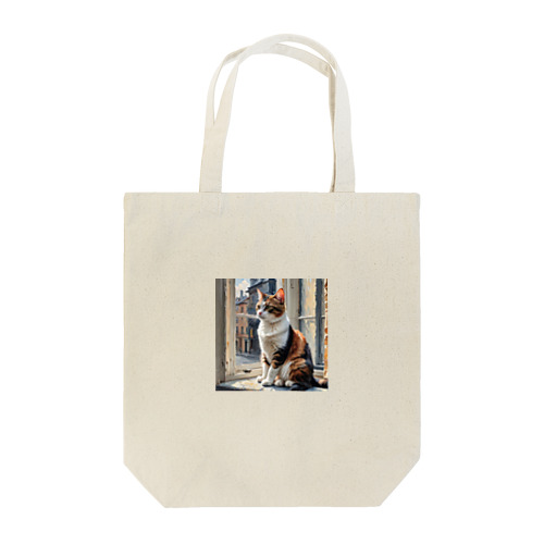 外を見る猫 Tote Bag