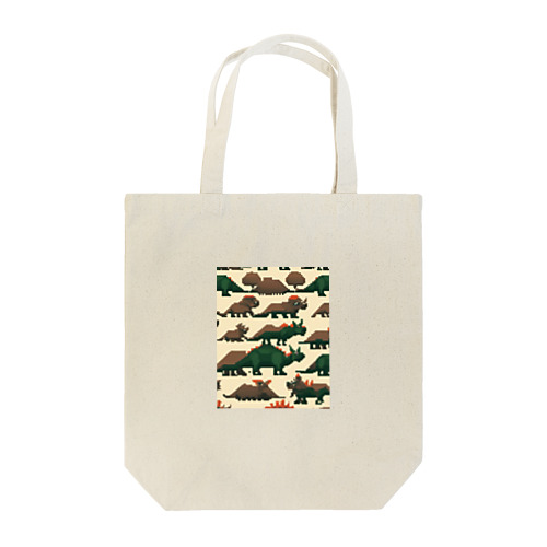 ドット絵恐竜コレクション（トリケラトプス２） Tote Bag