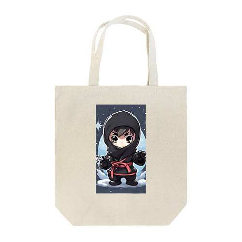 とっても小さな忍者さんのキュートなイラスト入り Tote Bag