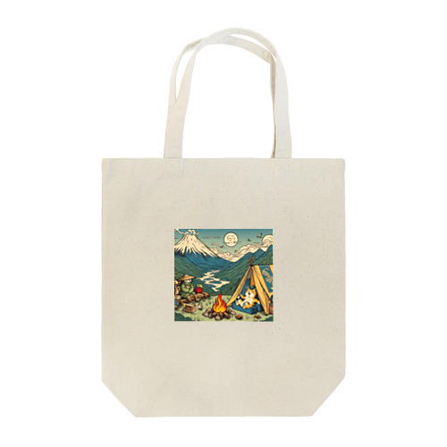 猫キャンプ　和柄 Tote Bag