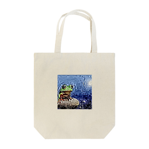 月夜のカエル Tote Bag