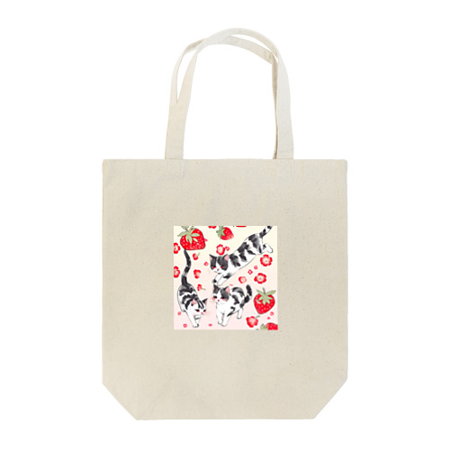 イチゴ猫 Tote Bag