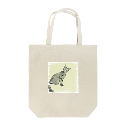 カーテンレールから見下ろすコハク Tote Bag