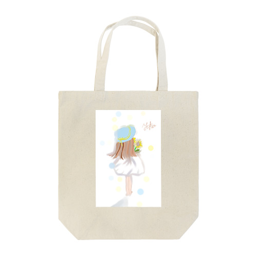 ひまわりと少女 Tote Bag