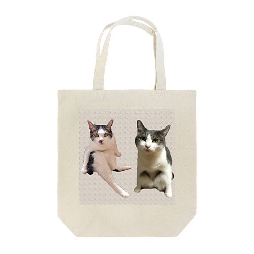 ヘンな座り方の兄妹猫 Tote Bag