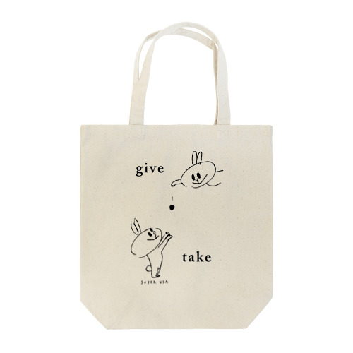 スーパーうさ　give & take Tote Bag