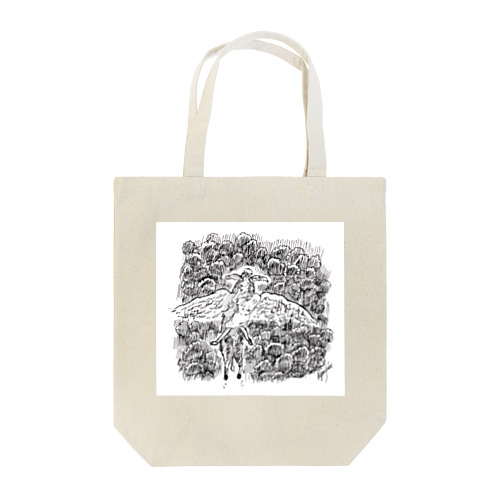 羽ロバに乗るリリリ Tote Bag