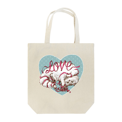 LOVEにこんがらがったネコ Tote Bag