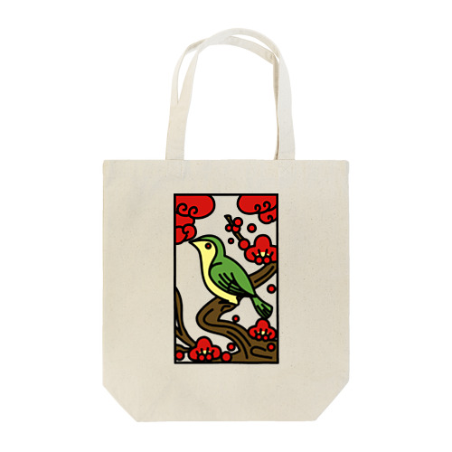 花札　梅に鶯 Tote Bag