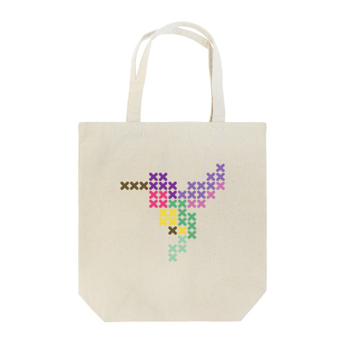 ハミングバード-大  Cross-stitch Tote Bag