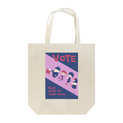 Your Vote is Your Voice-パープル Tote Bag