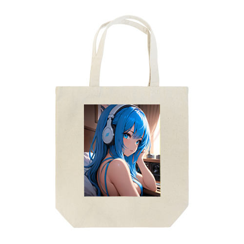 青い髪の少女 Tote Bag