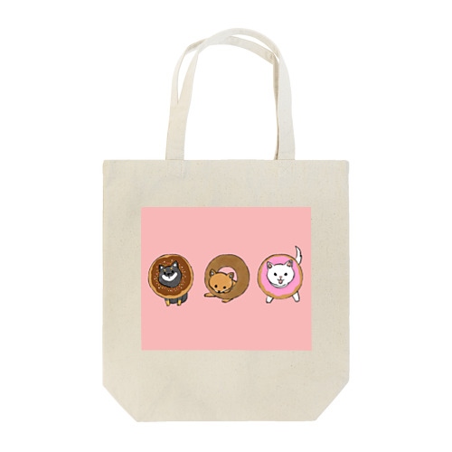 Shiba Donut (pink color) トートバッグ