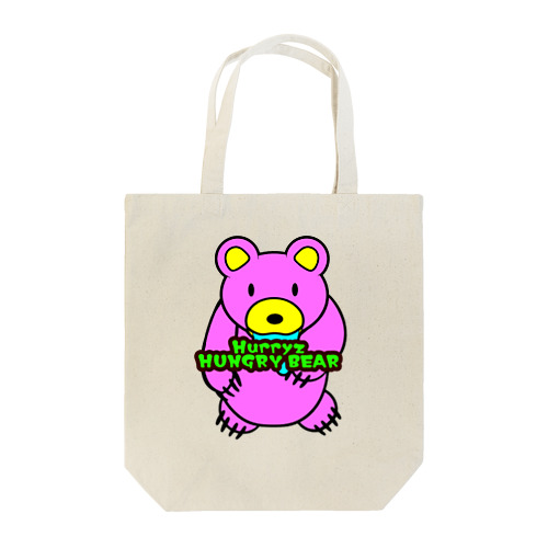 Hurryz HUNGRY BEAR ピンク Tote Bag