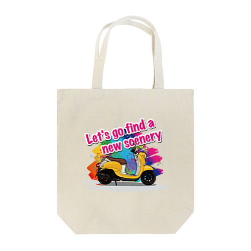 バイクに乗ってレッツゴー! Tote Bag