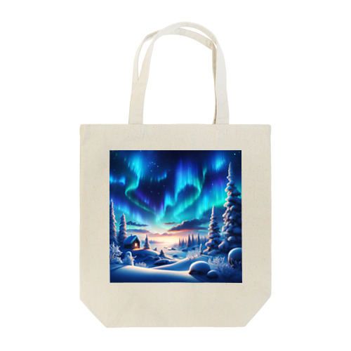 オーロラのある風景 Tote Bag