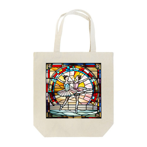 ステンドグラスに光るバレリーナ Tote Bag