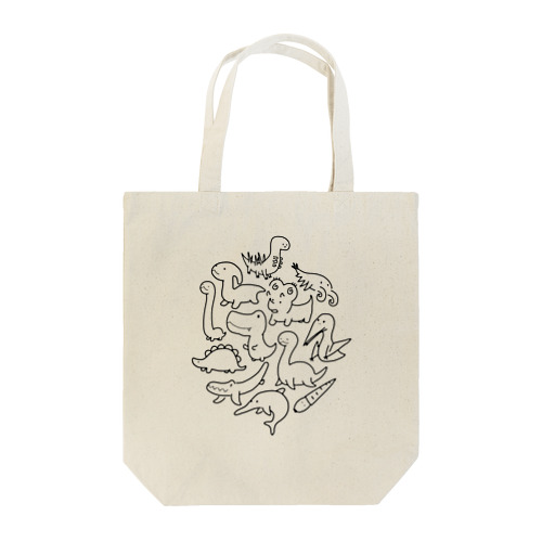 古代の生き物パラダイス（ブラック） Tote Bag