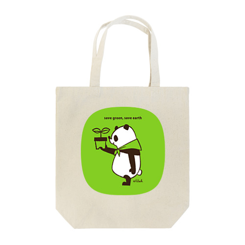 save green,save earth panda Tote Bag