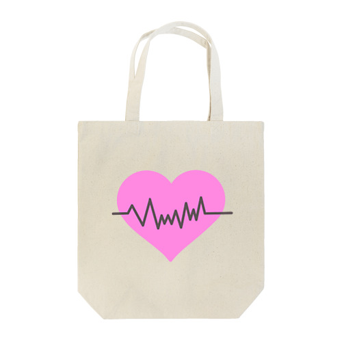Heart ECG Tote Bag