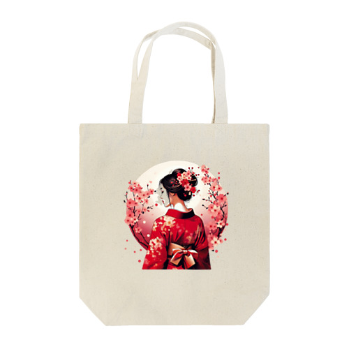 桜を散らした着物美人イラスト Tote Bag