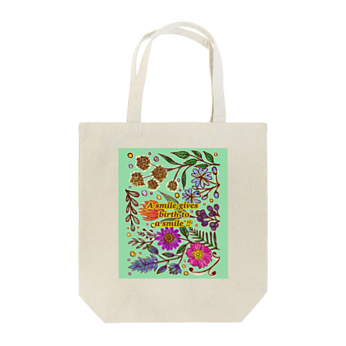 Garden flower グリーン Tote Bag