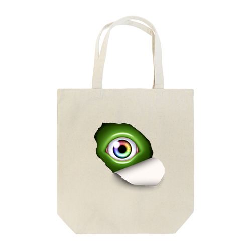 覗き込む瞳（緑） トートバッグ