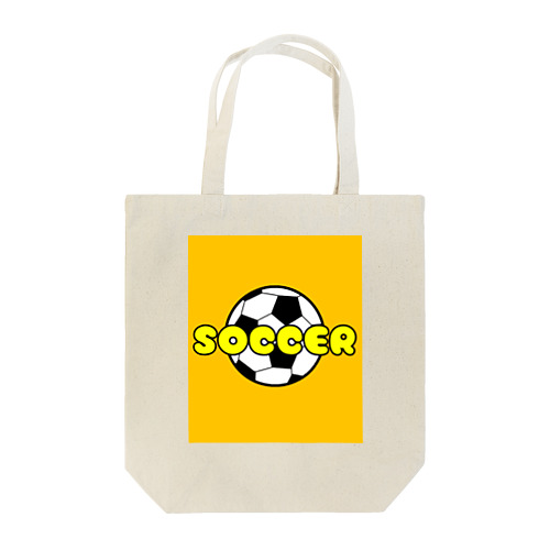 サッカーボール柄Tシャツ（黄色/白） トートバッグ