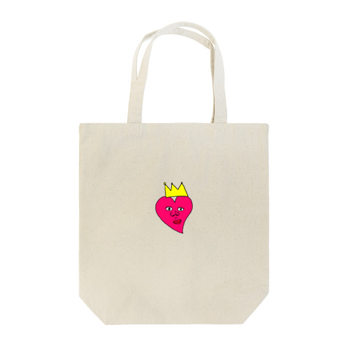 王冠付きのピンクハート Tote Bag