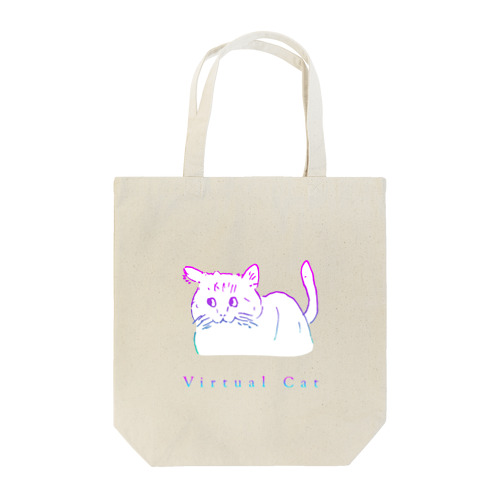 Neon Virtual Cat Tote Bag