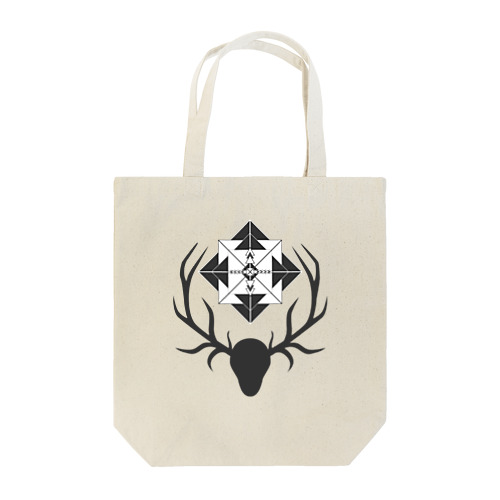 鹿と羅針盤(黒) Tote Bag