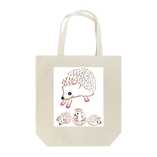 ハリネズミのお母さんさんと愉快な子供達 Tote Bag