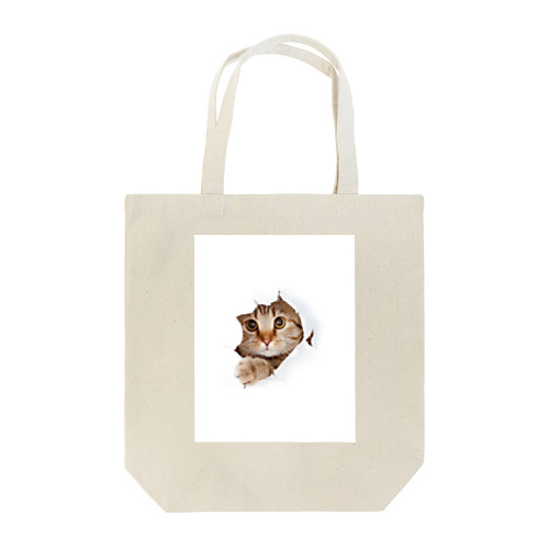 White Free Cute Funny Cat T-shirt Tote Bag