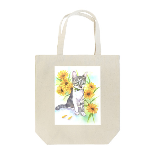 子猫とヒマワリ Tote Bag