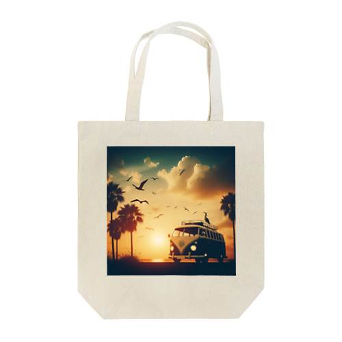 レトロなワーゲン 夕暮れビーチ 2 Tote Bag