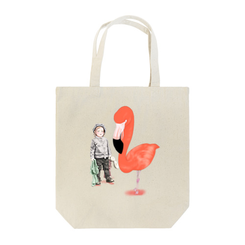 Stasia, ミミとツルツル。 et Flamant rose Tote Bag